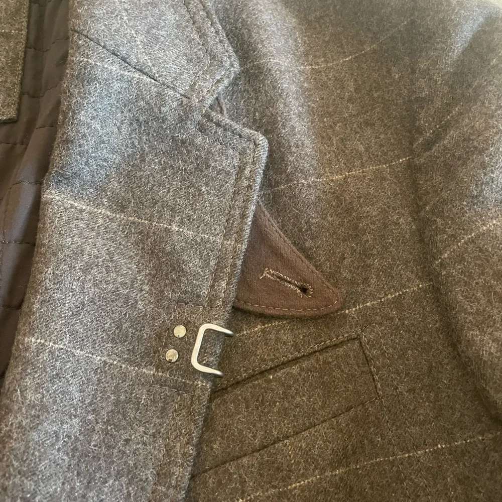 HUGO BOSS Windowpane Check Wool Flannel 'Casu-2' Fall Sports Jacket in Gray 42 R